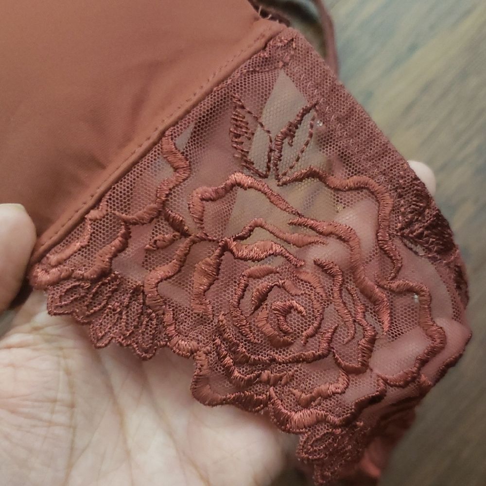Wacoal Womens Rust Brown Floral Lace Bra Size 34B - Picture 2 of 4